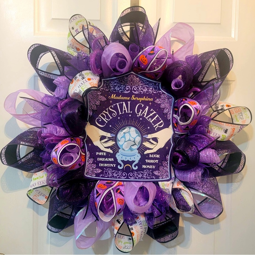 Newly finished 26’ wreath with lights